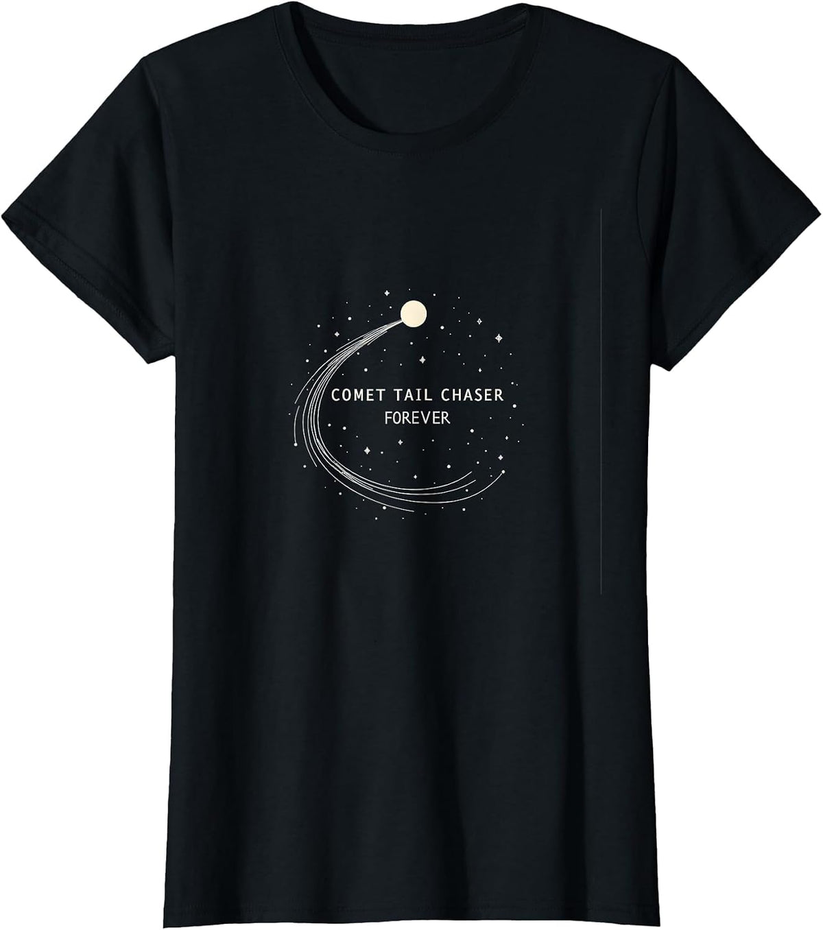 Comet Tail Chaser Forever Astronomy Design T-Shirt - Black