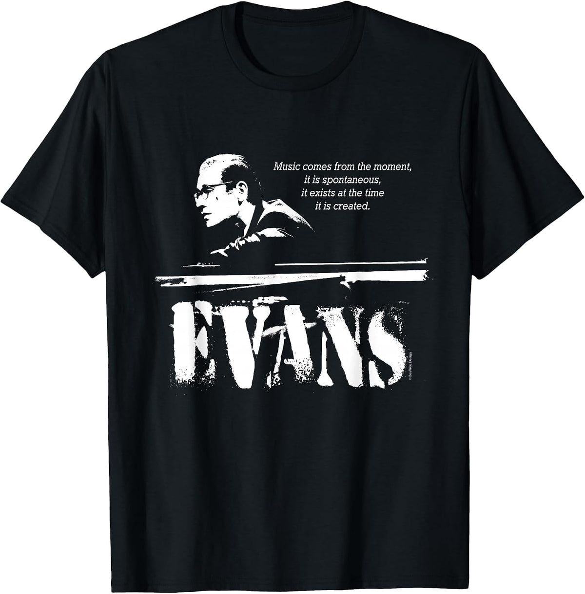 Evans Jazz Wisdom Pianist Musician (1 Colour) T-Shirt - Black