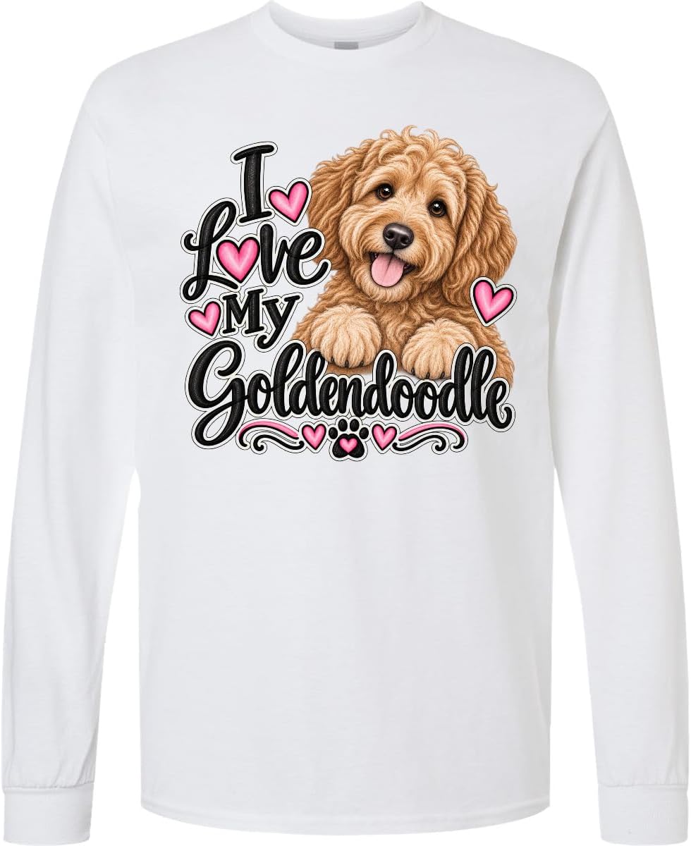 inktastic I Love My Goldendoodle Dog Adult Long Sleeve T-Shirt - 0020 White