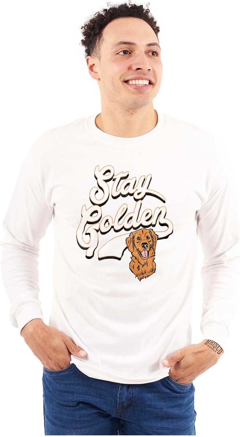 Stay Golden Doodle Cute Adorable Dog Long Sleeve Tshirt Men Women - size chart