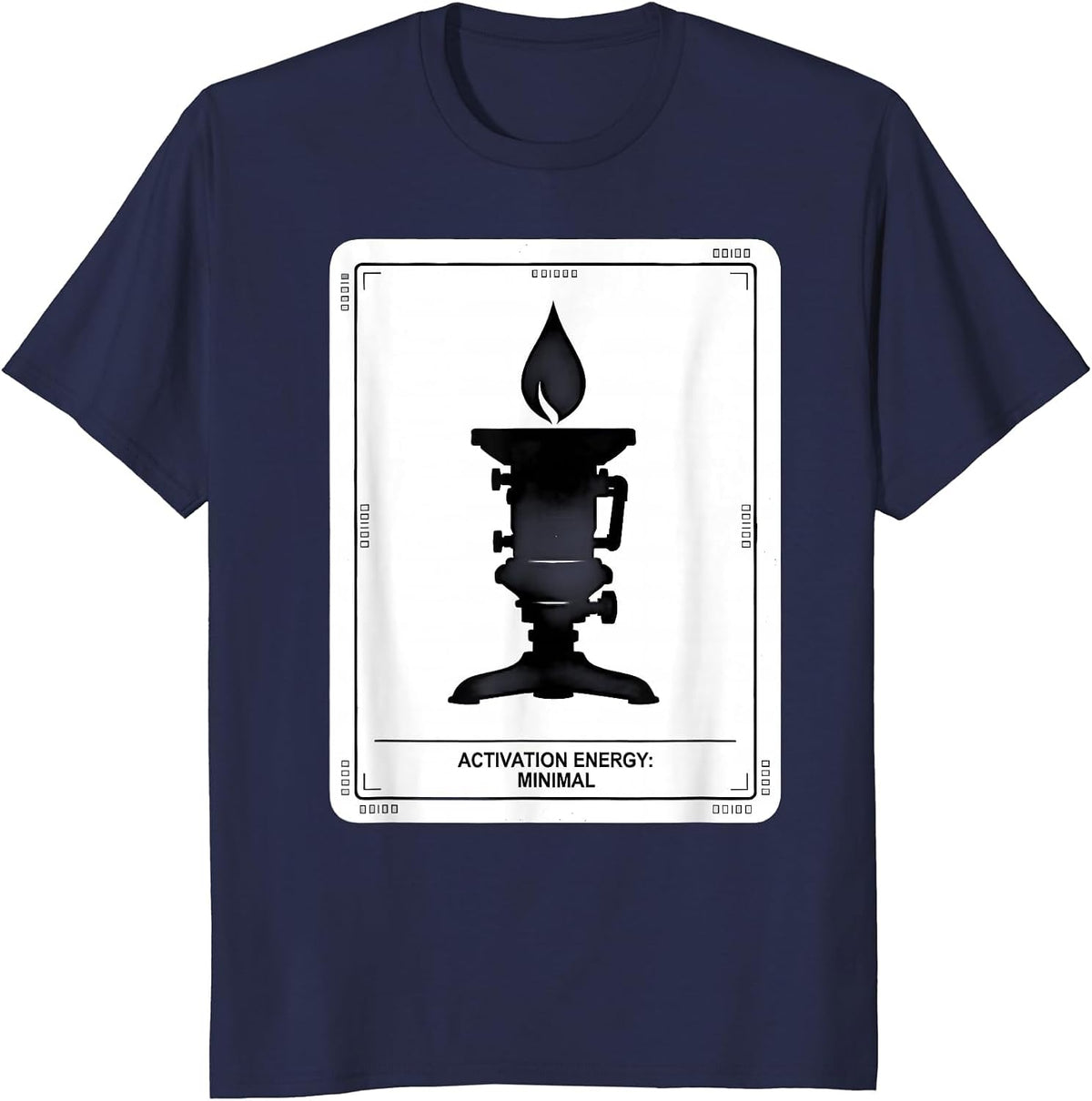 Men's Activation Energy Minimal Funny Chemistry Student Science T-Shirt - Navy Blue