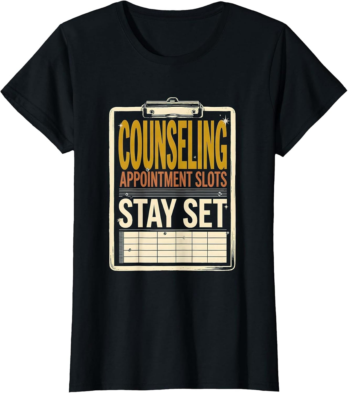 Counseling Appointment Slots Stay Set Groovy School T-Shirt - Black