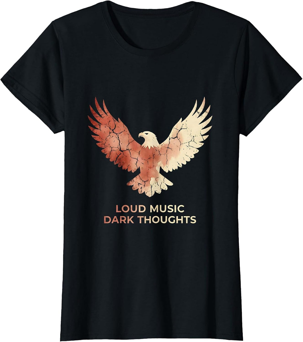 Loud Music Dark Thoughts Death Metal Design T-Shirt - Black