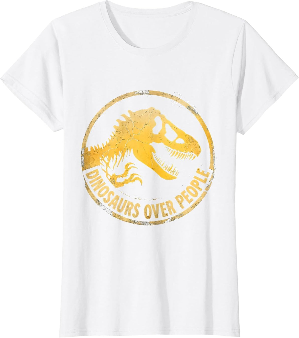 Dinosaurs Over People T-Rex Lover Design T-Shirt - White