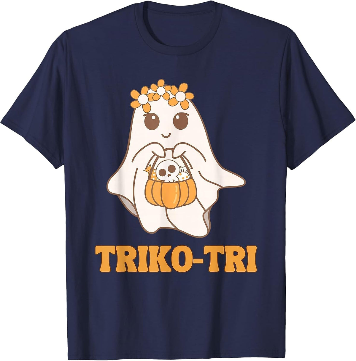 Triko Tri Funny Spanish Halloween Trick or Treat Humor T-Shirt - Navy Blue