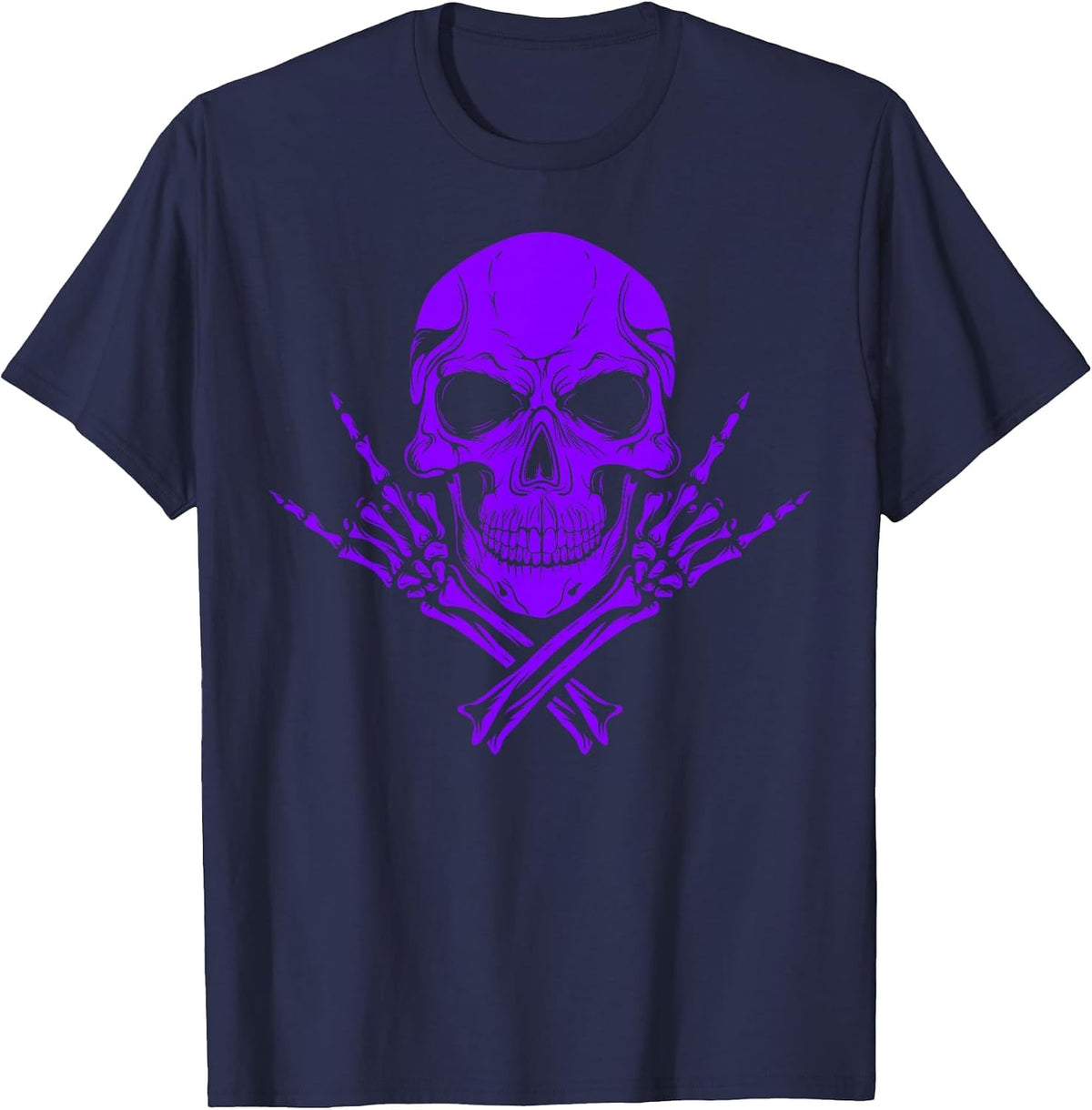 Amazing Purple Skeleton T-Shirt - Navy Blue