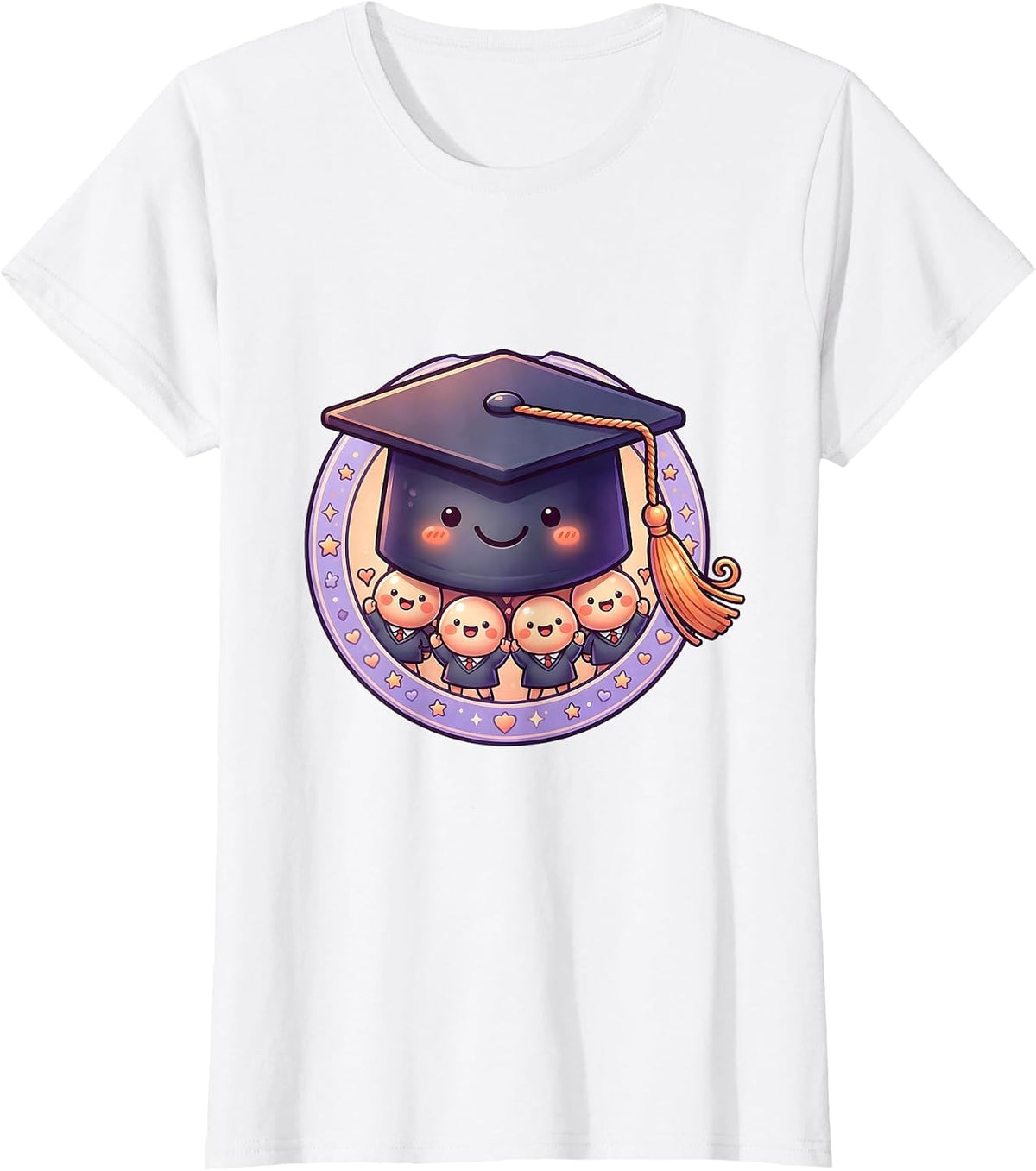 Women's 4th Grade Teacher Graduation Cap Students Gift T-Shirt - White