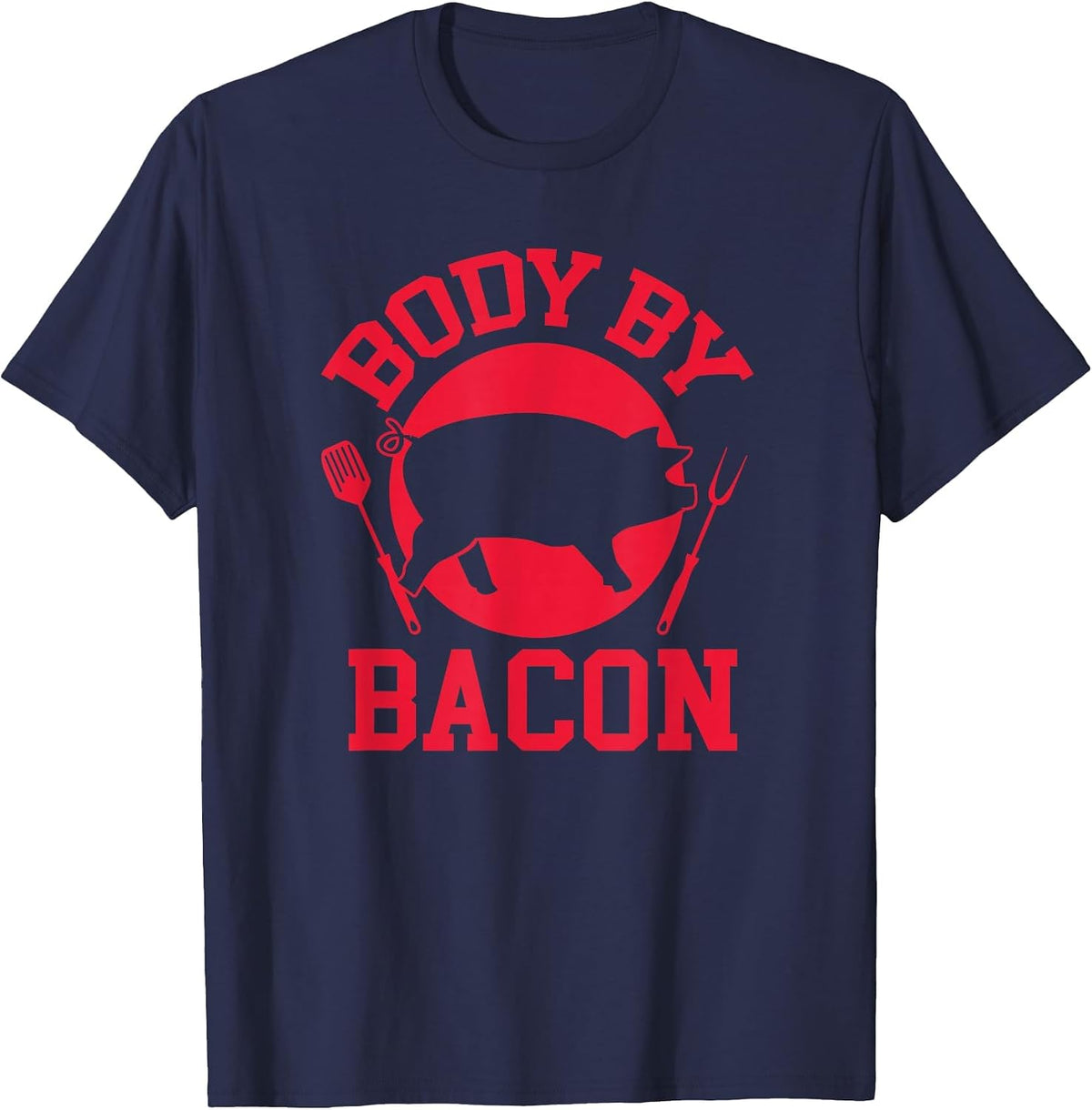 Body by Bacon Funny Keto Carnivore Food T-Shirt - Navy Blue