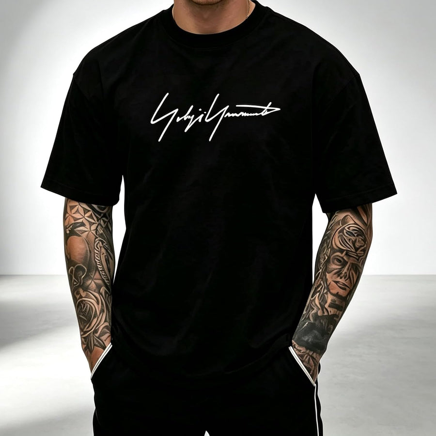 Men's Casual Summer T-Shirt Soft Breathable Round-Neck Short Sleeve Digital Print T-Shirt for Men Birthday - Black 3