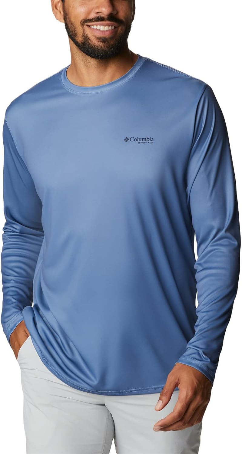 Columbia Men's Terminal Tackle PFG Fish Flag Long Sleeve - Bluestone\/Collegiate Navy