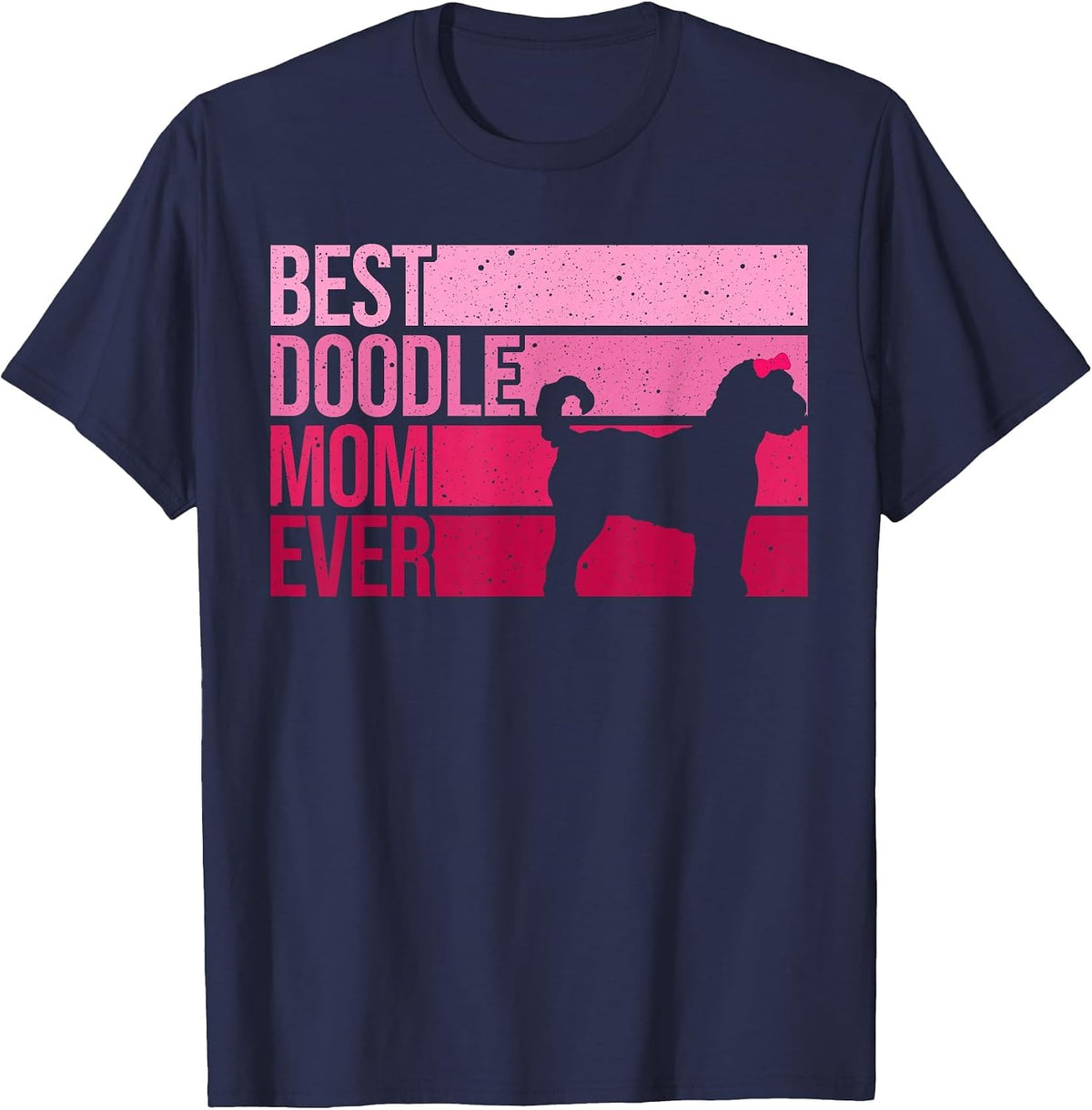 Cool Doodle Mom Art Women Girl Aussiedoodle Goldendoodle Dog T-Shirt - Navy Blue