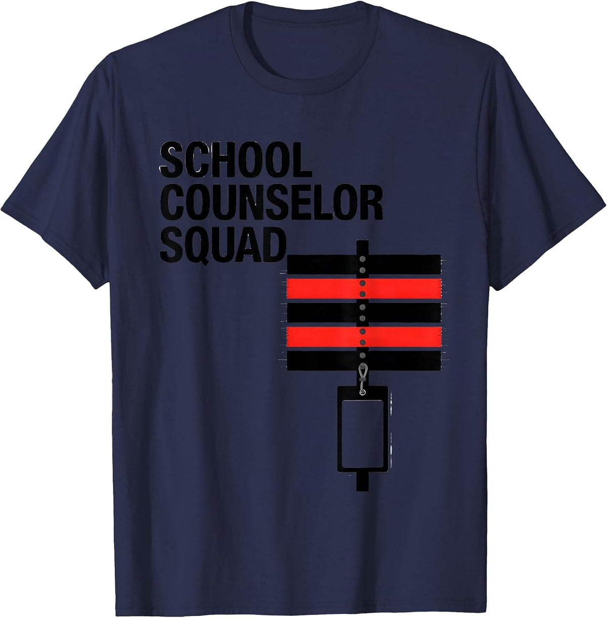 Men's School Counselor Squad Retro PTA Crew Parent Volunteer T-Shirt - Navy Blue