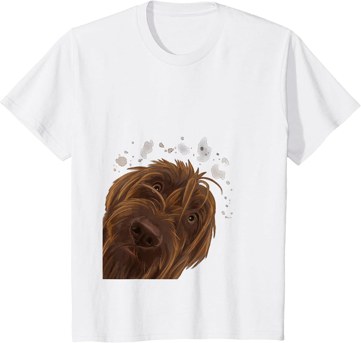 Funny Curious Dog Wirehaired Pointing Griffon T-Shirt - White