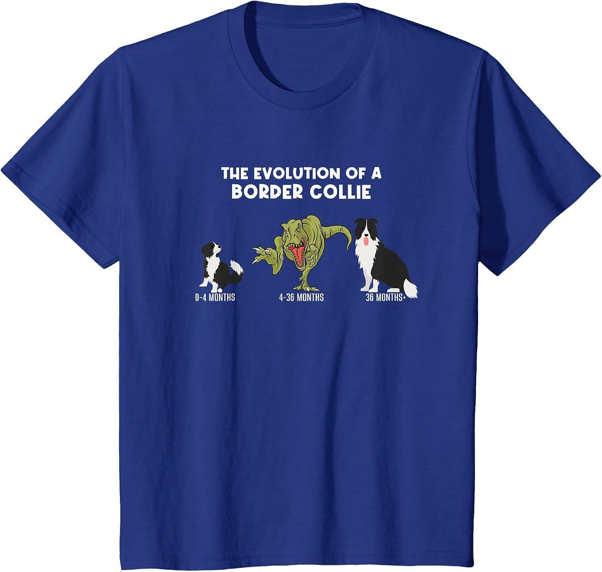 Border Collie Dog Mom The Evolution of A Border Collie T-Shirt - Royal Blue