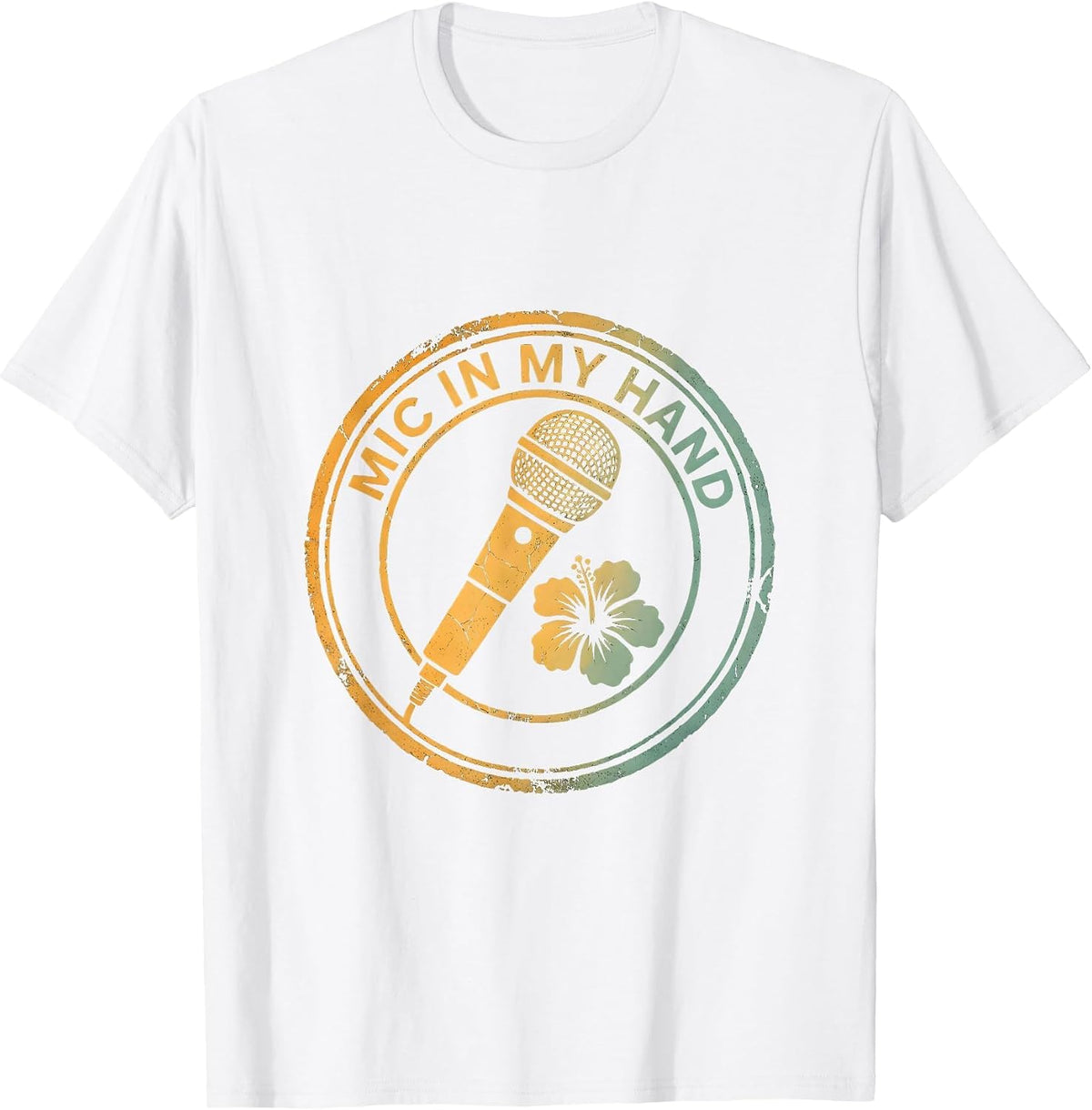 Men's Mic In My Hand Hip Hop Graphic Design T-Shirt - White