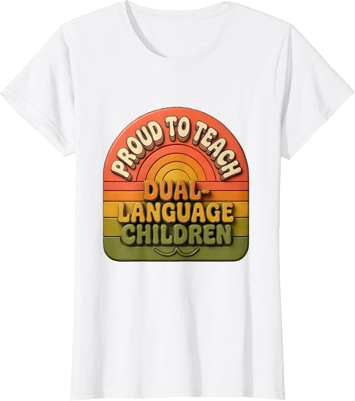 Women's Proud To Teach Dual-Language Children Retro Spanish Teacher T-Shirt - White