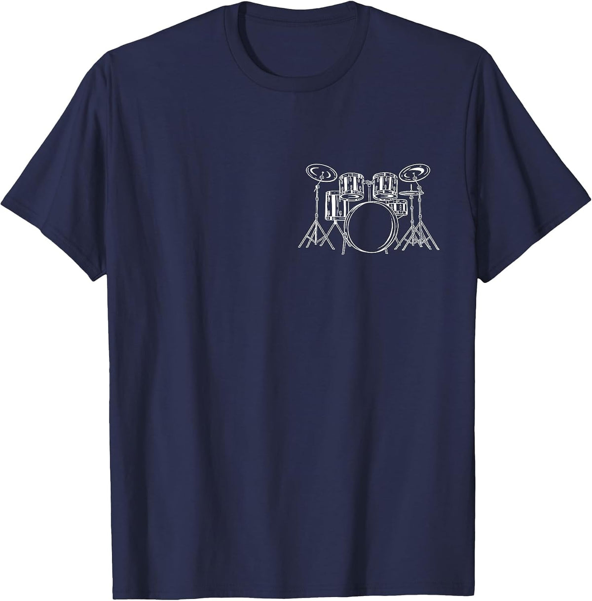 Drummer Drum Drumset Drummers Rock Band Music T-Shirt - Navy Blue