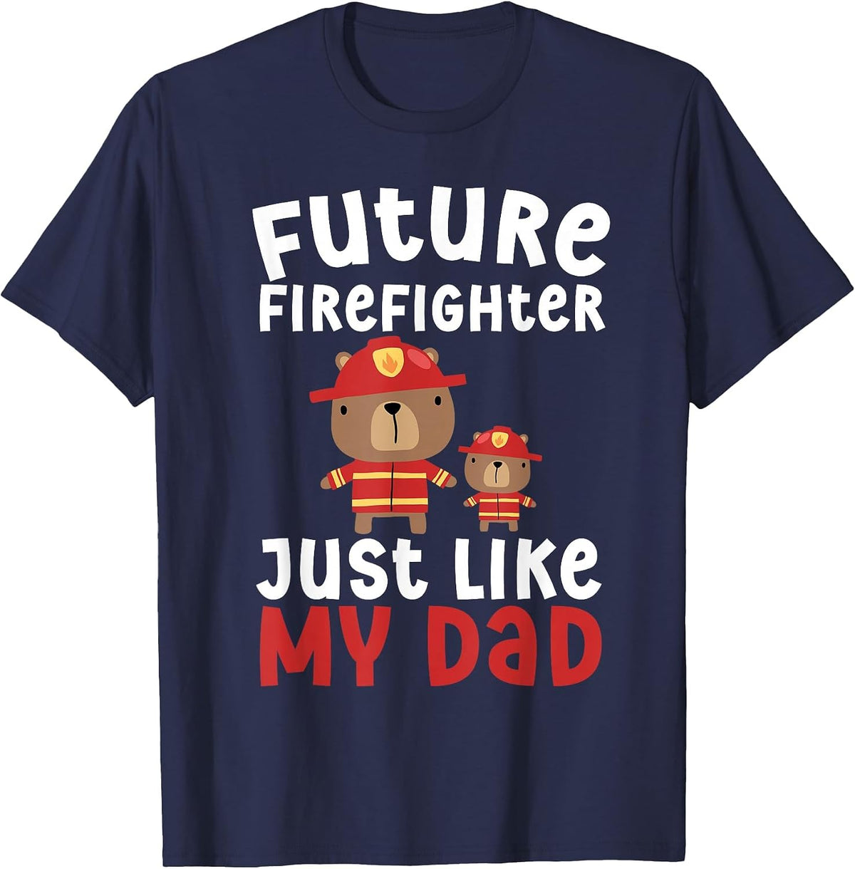 Future Firefighter Firefighting Boy Future Fireman Kids T-Shirt - Navy Blue