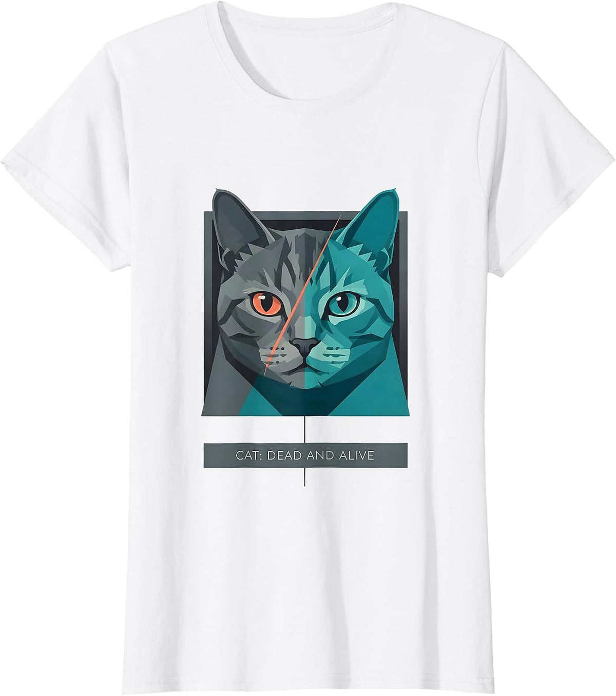 Women's Cat: Dead And Alive Funny Quantum Physics Science Student T-Shirt - White