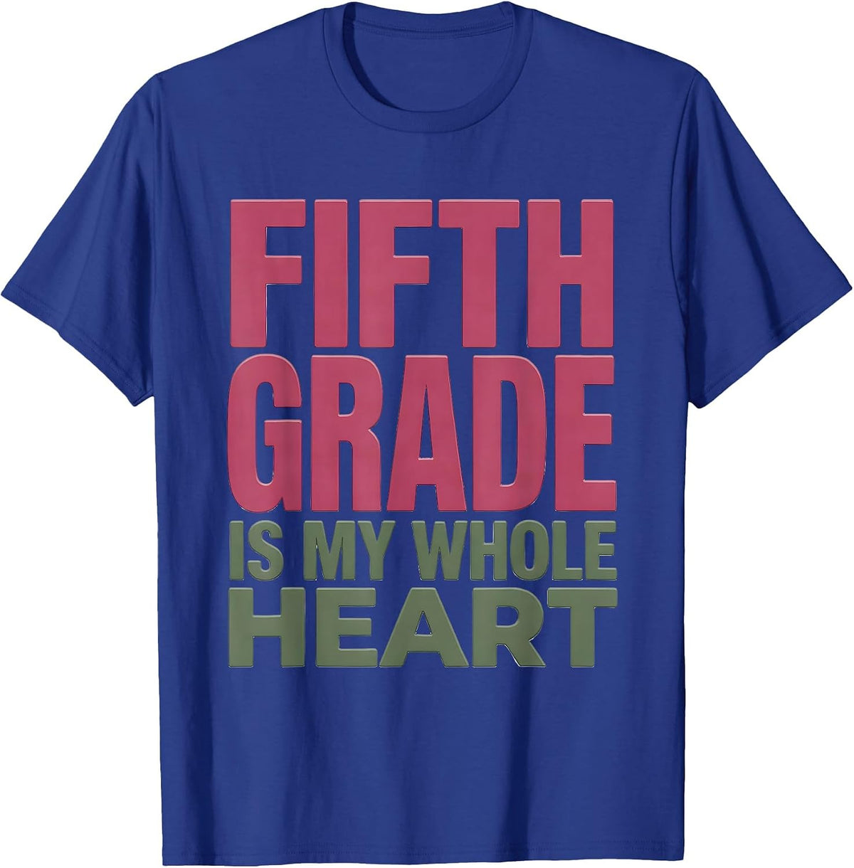 Fifth Grade Is My Whole Heart Cute Goose Teacher Back To T-Shirt - Royal Blue