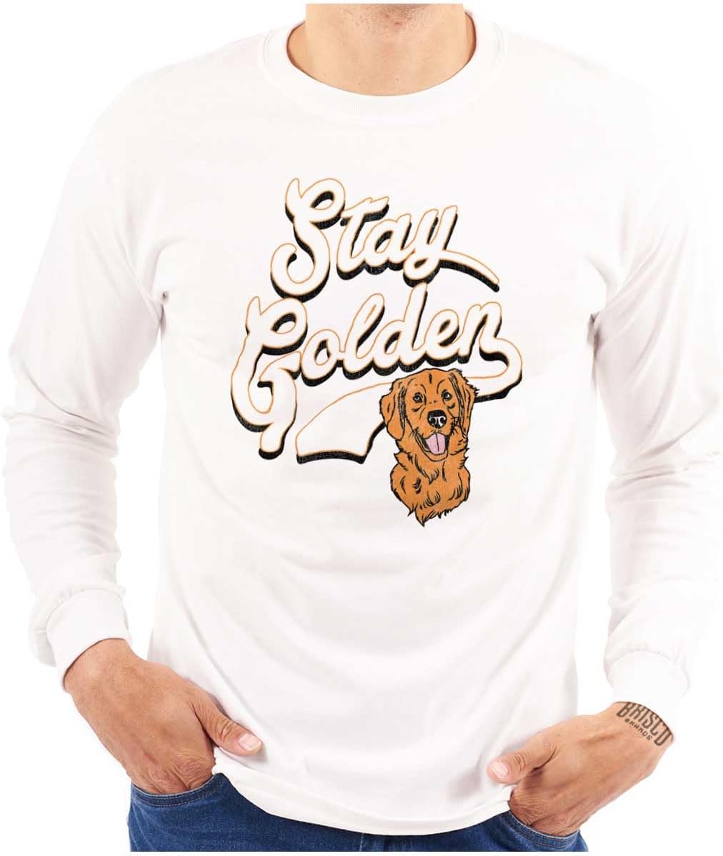 Stay Golden Doodle Cute Adorable Dog Long Sleeve Tshirt Men Women - White
