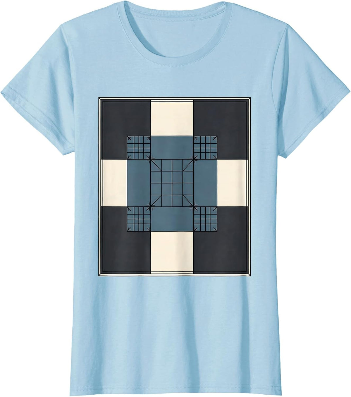 Quilt Block Patchwork Science Humor Chemistry Lover T-Shirt - Baby Blue