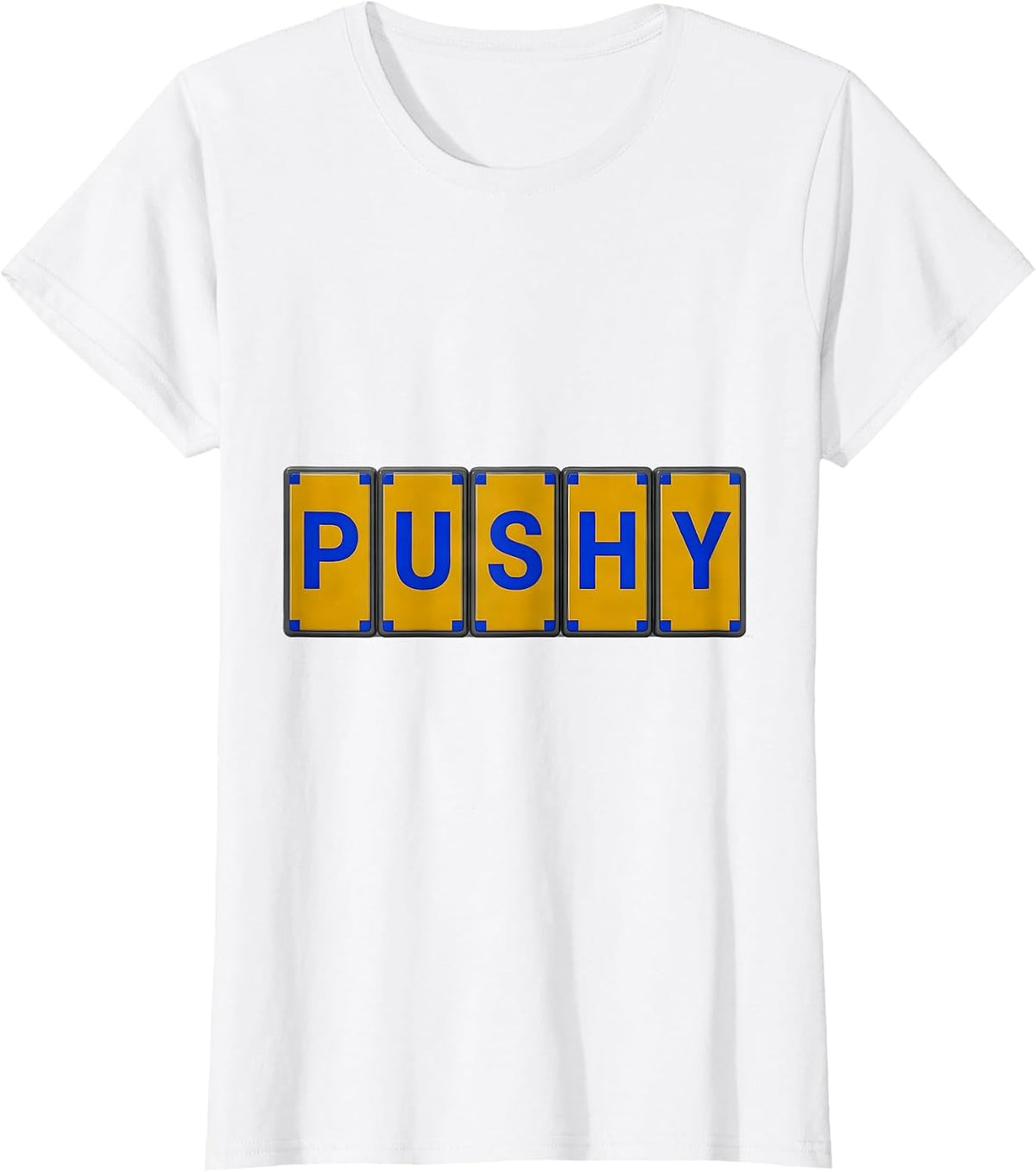 PUSHY Funny Science Element Wordplay Periodic Table T-Shirt - White