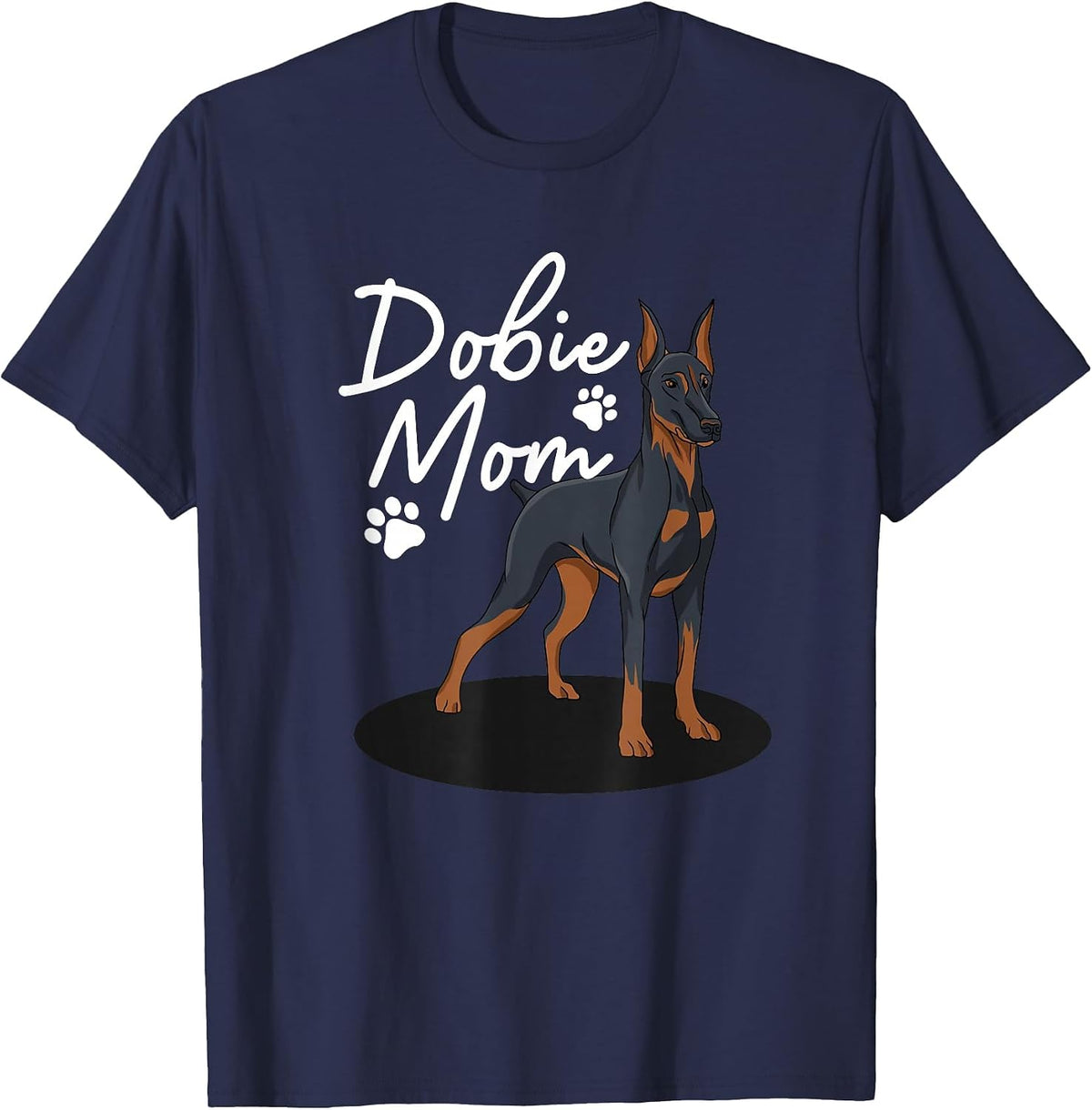 Cool Doberman Mom for Women Girls Mother Doberman Pinscher T-Shirt - Navy Blue