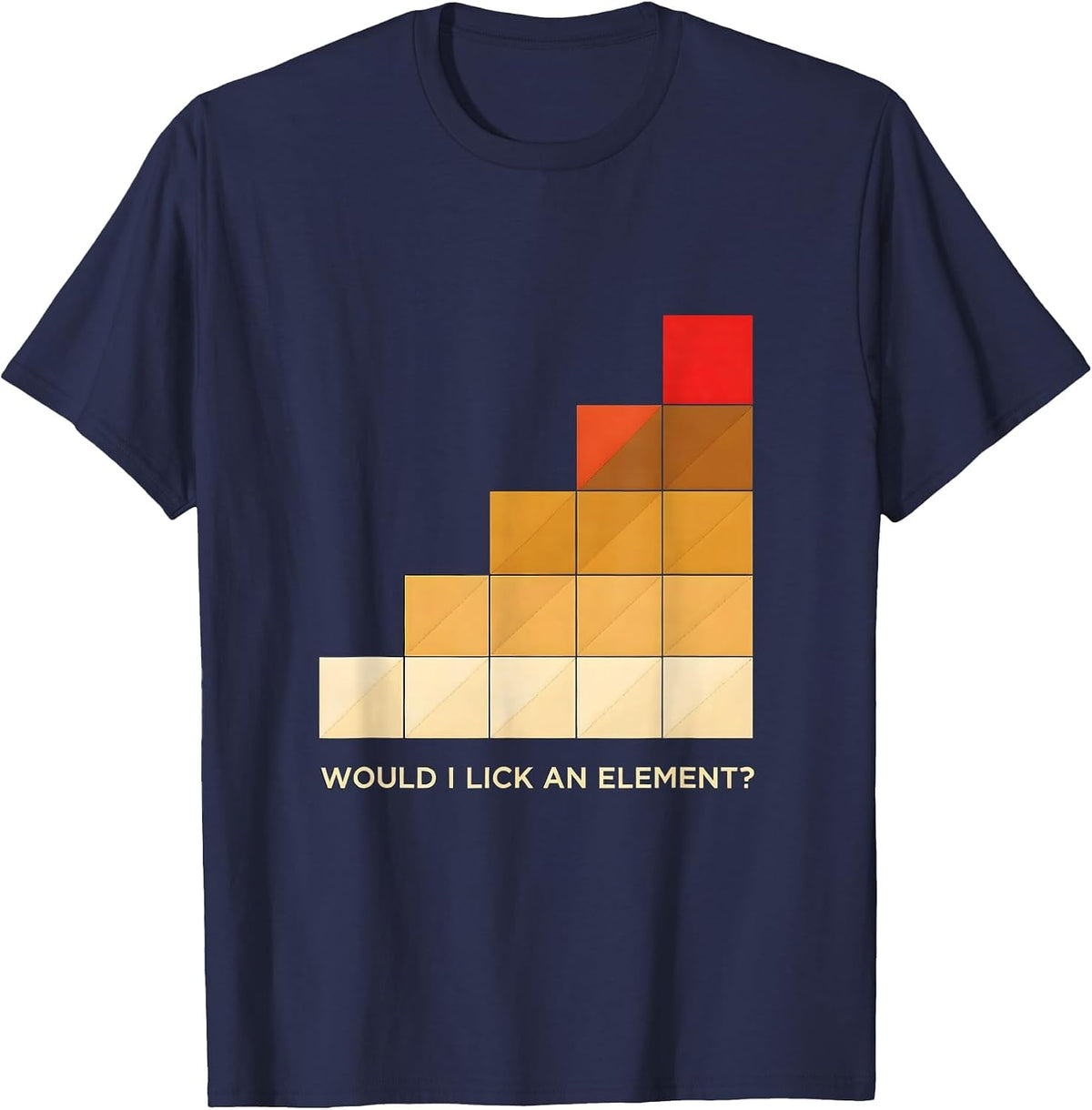Men's Would I Lick An Element Funny Periodic Table Chemistry T-Shirt - Navy Blue