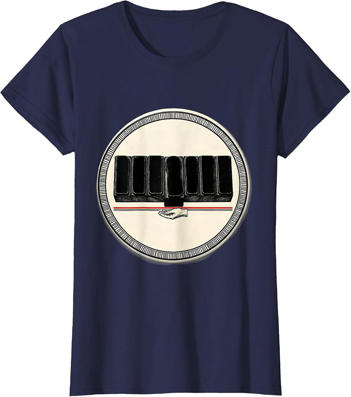Women's Abstract Dyslexia Awareness Badge T-Shirt - Navy Blue