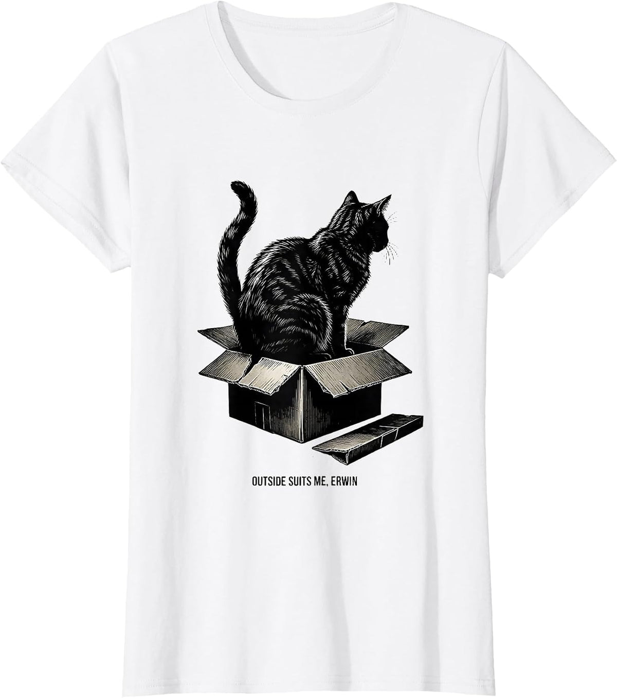 Outside Suits Me Erwin Funny Quantum Physics Science Lover T-Shirt - White
