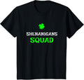 Shenanigans Squad St Patrick's Day Funny Matching Group T-Shirt - Black