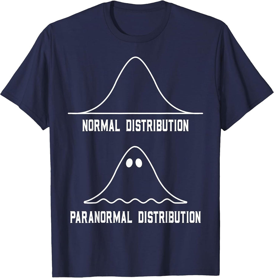 Math Statistics Normal Paranormal Distribution Teacher T-Shirt - Navy Blue