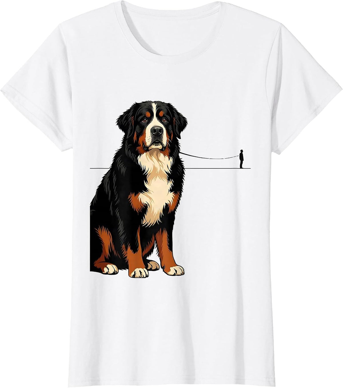 Bernese Mountain Dog Editorial Conceptual Dog Lover Art T-Shirt - White