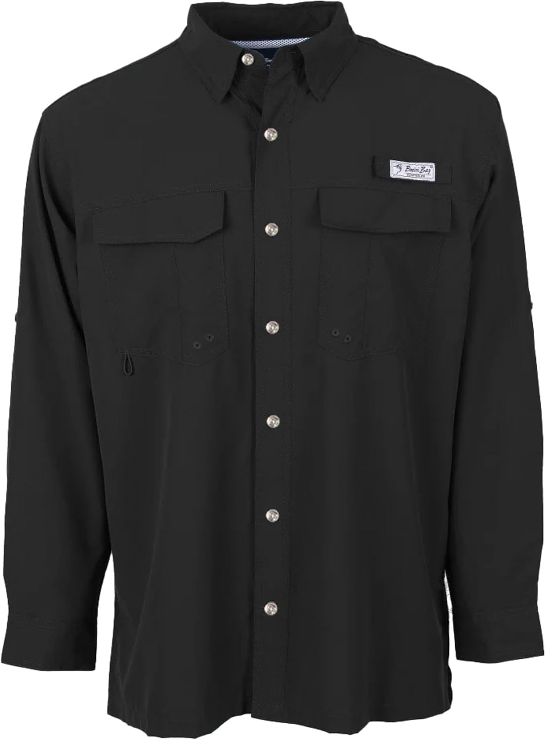 Bimini Bay Men's Flats V Long Sleeve Fishing Shirt - Black