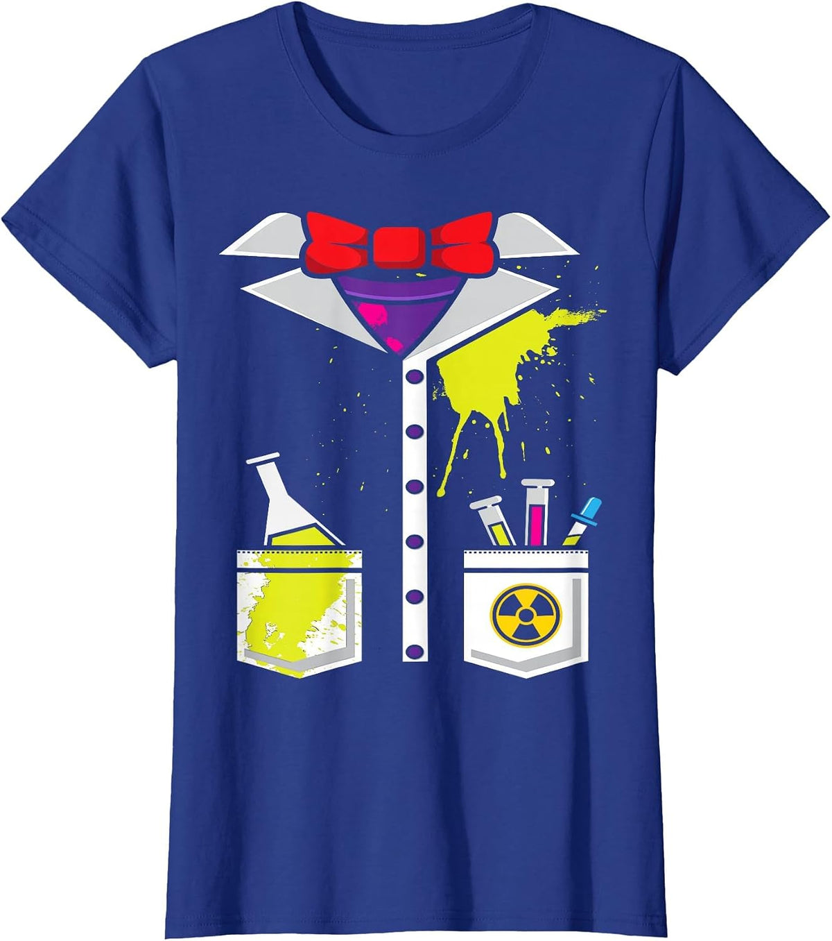 Mad Scientist Costume Halloween Carnival Science Chemistry T-Shirt - Royal Blue