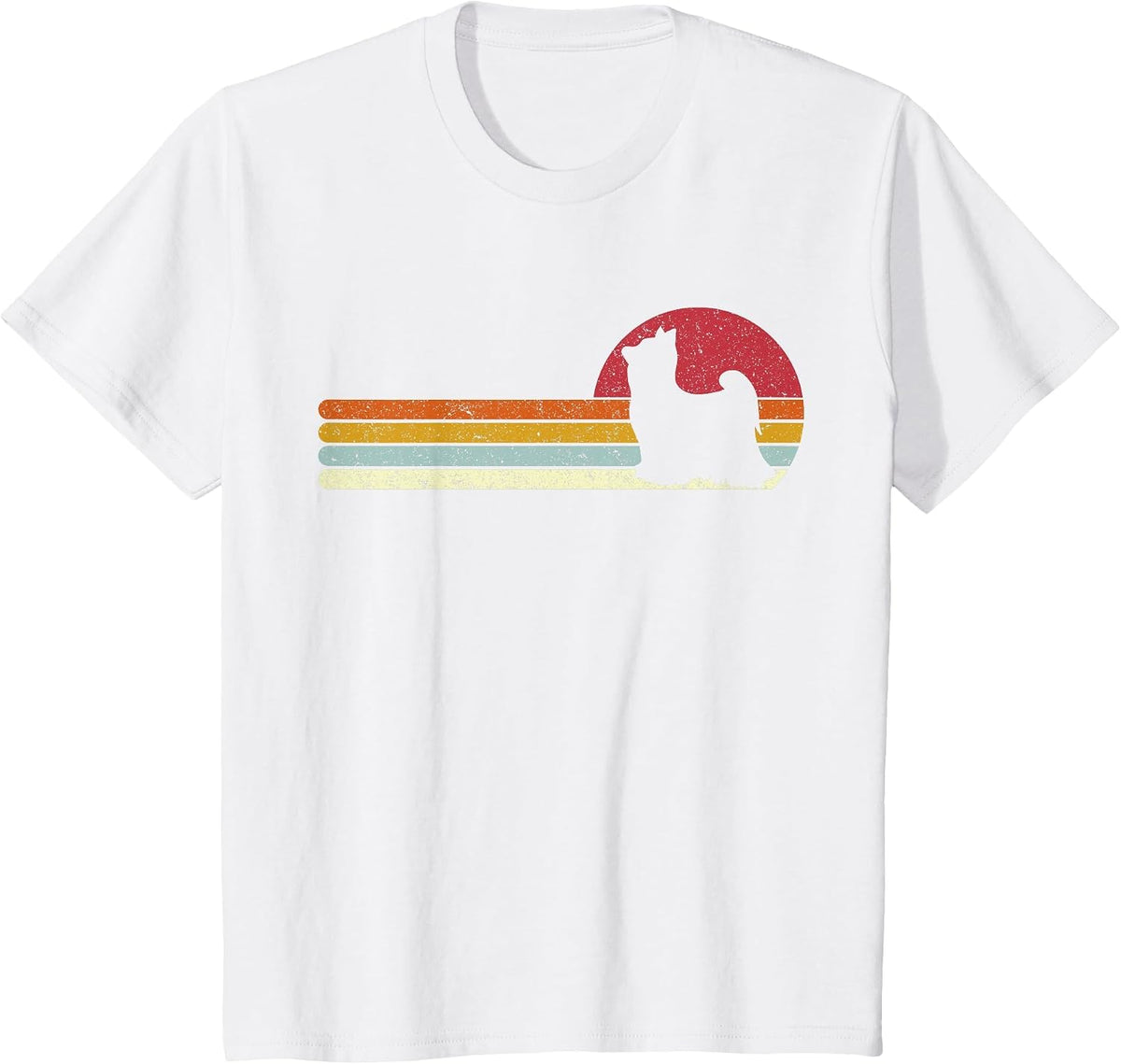 Yorkie Silhouette Sunset Dog Owners T-Shirt - White
