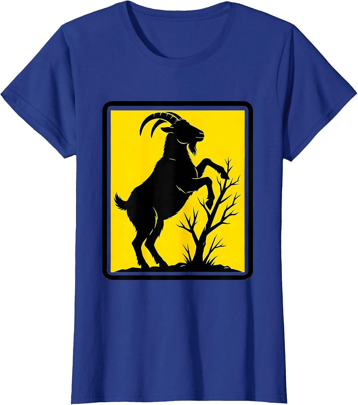Women's Goat Farmer Humor Silhouette Funny Goat Lover Gift T-Shirt - Royal Blue