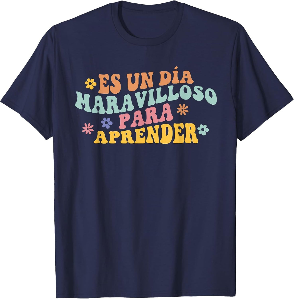 Spanish Teacher Dual Language Bilingual Teacher Cute Preppy T-Shirt - Navy Blue
