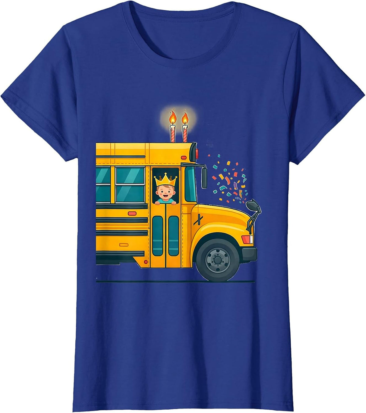 Women's School Bus Toddler Birthday Party Bus Driver Humor T-Shirt - Royal Blue