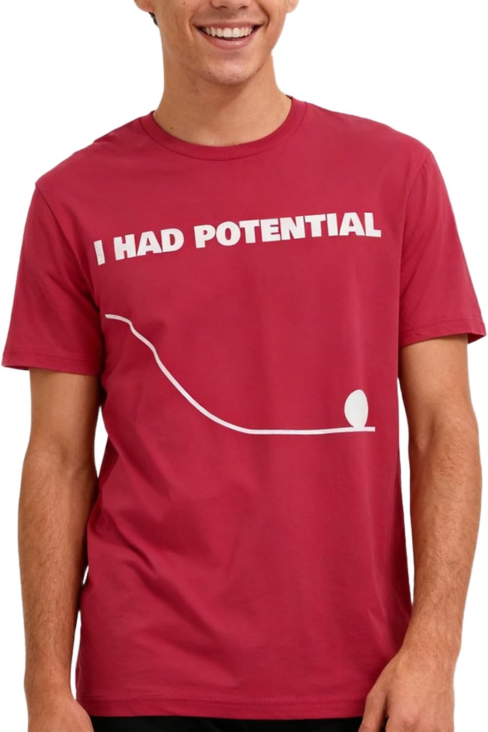 I Had Potential Funny Science T‑Shirt for Men Women – Geek Physics Humor Graphic Tee, Unisex Nerd Gift Top - Red