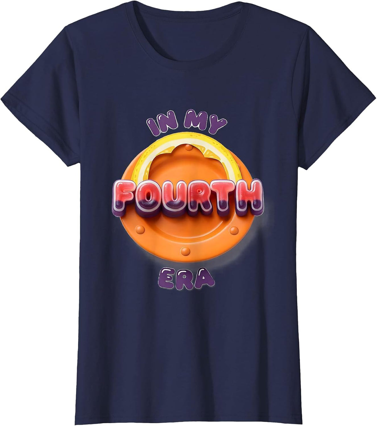 Women's In My Fourth Grade Era Retro Girl Teacher Back To School T-Shirt - Navy Blue