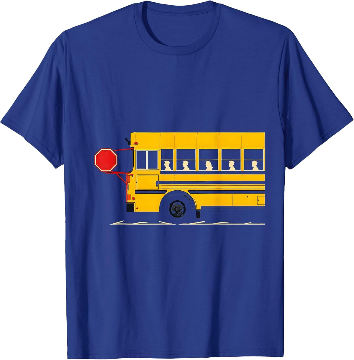 Geometric School Bus Driver Appreciation Gift T-Shirt - Royal Blue