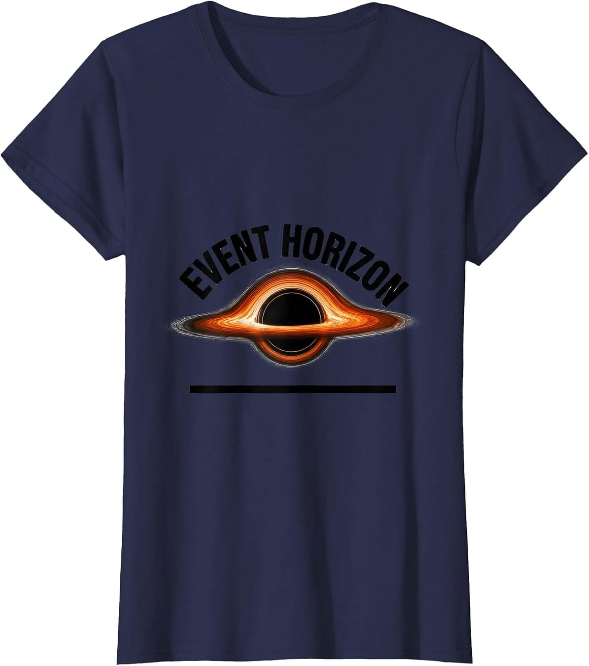 Women's Event Horizon Minimalist Astrophysics Science Student T-Shirt - Navy Blue
