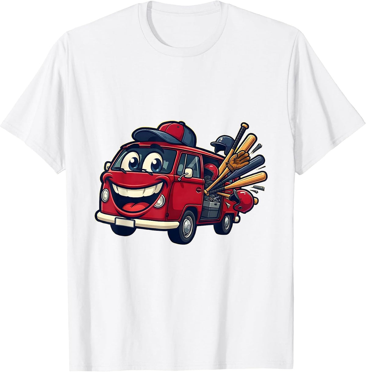 Men's Baseball Mom Overloaded Minivan Graphic T-Shirt - White