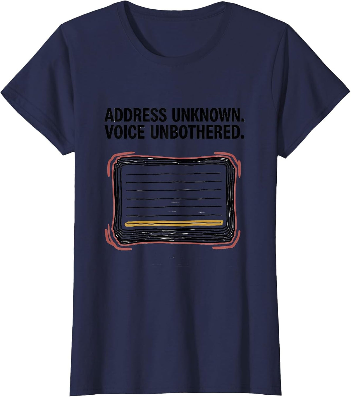 Women's Address Unknown Voice Unbothered Thin Line 911 Dispatcher T-Shirt - Navy Blue