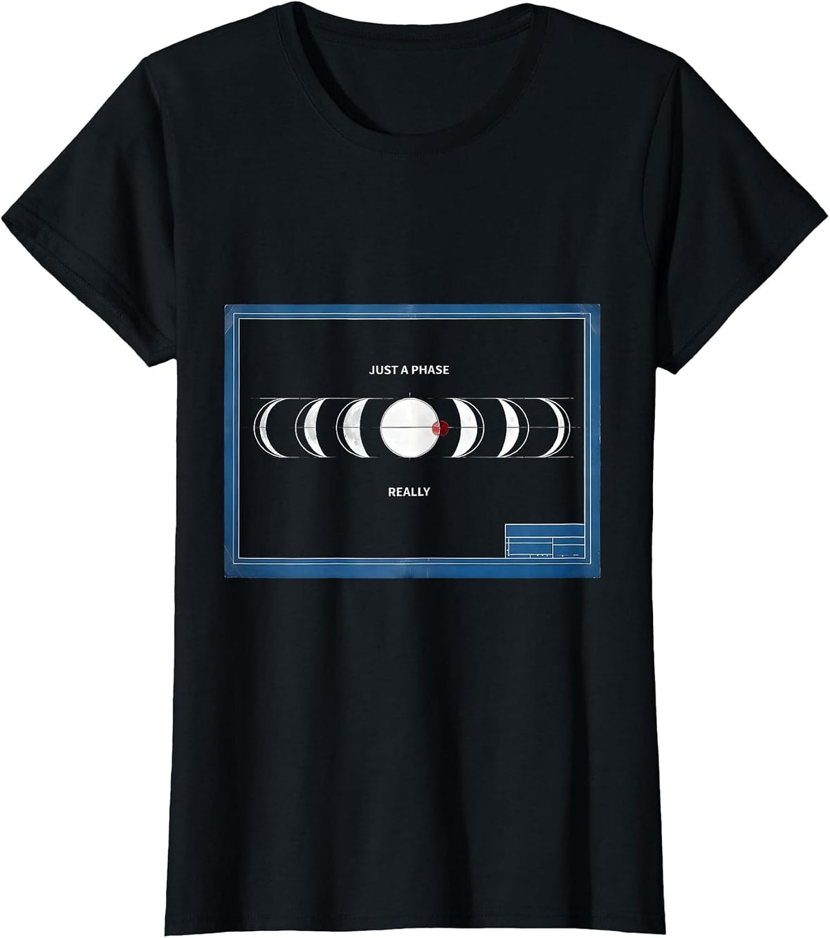 Just A Phase, Really Celestial Astronomy Moon Phases Graphic T-Shirt - Black