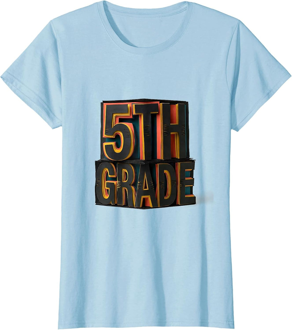 Groovy 5th Grade Back To School First Day of Fifth Grade T-Shirt - Baby Blue