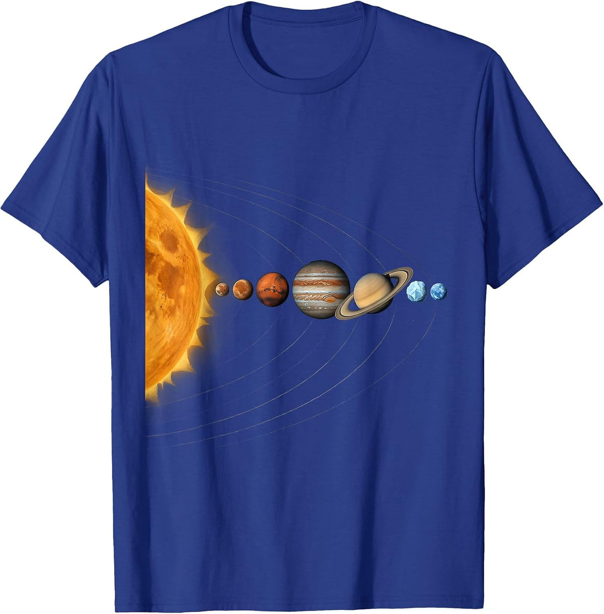 Men's Solar System Planets Sun Space Science Humor T-Shirt - Royal Blue