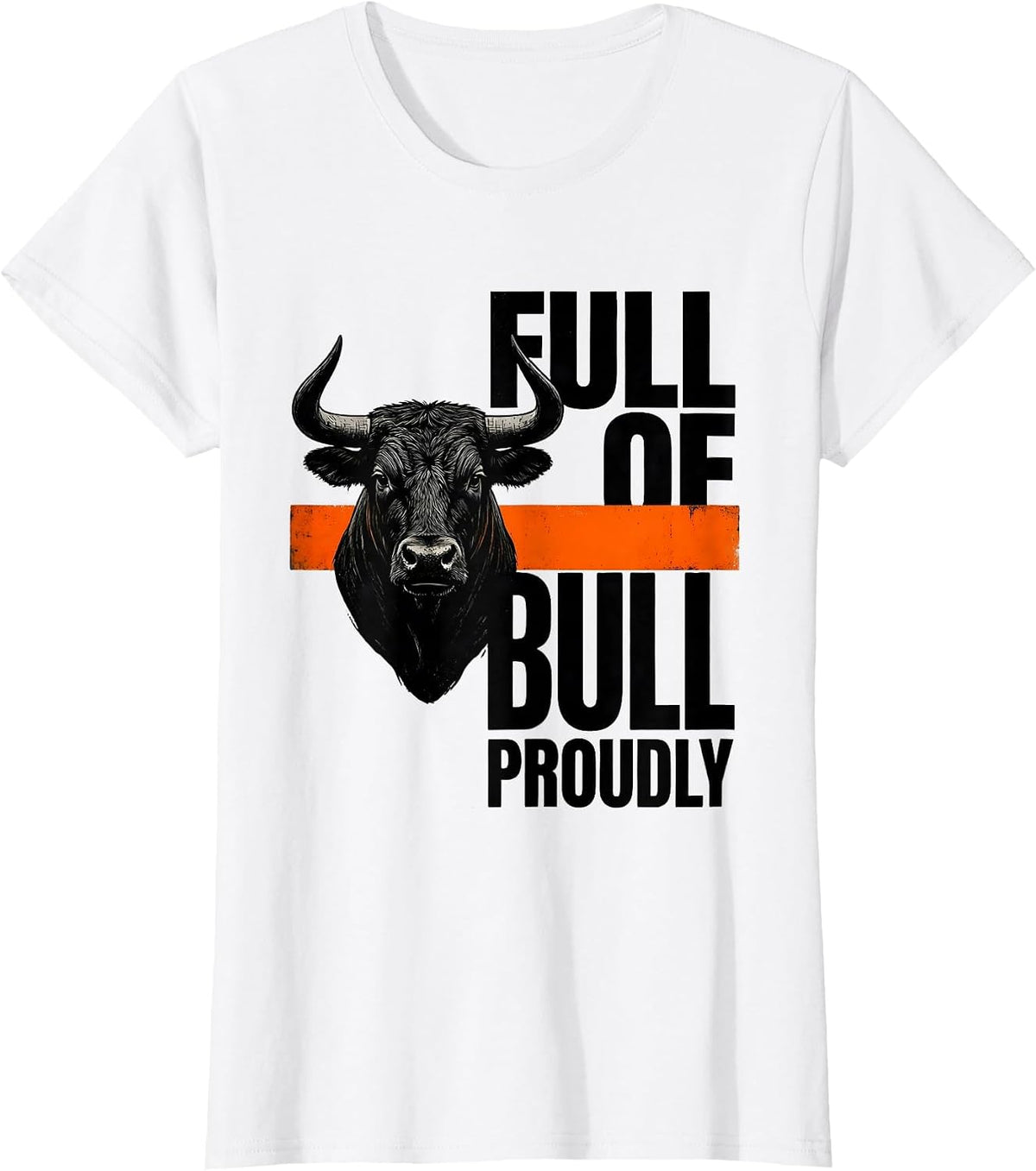 Women's Full Of Bull, Proudly Vintage Western Cowgirl Retro Rodeo T-Shirt - White